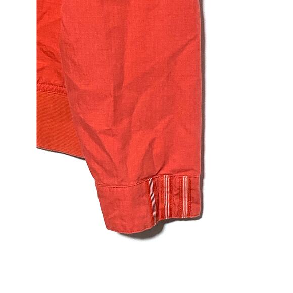 Adidas Jacket Orange Red Stripes On Cuffs Zip Front Lightweight Womens Large L - Picture 2 of 9